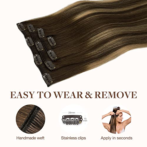 Image of GOO GOO Clip in Hair Extensions Real Human Hair Front Fill Ins Extensions