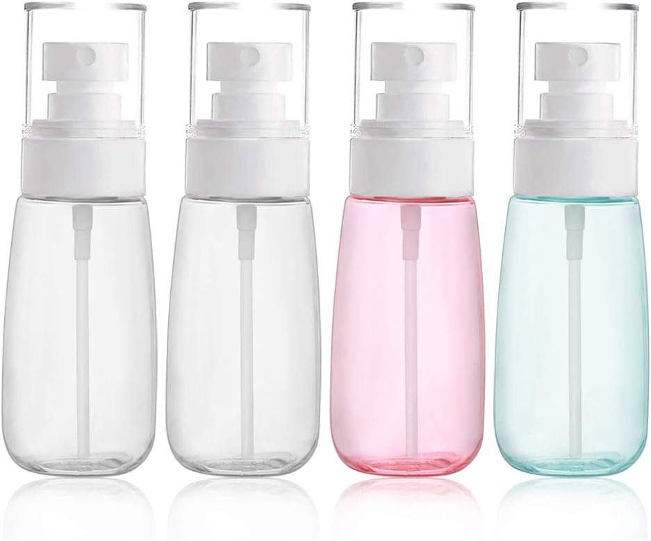 Spray Bottles, 3.4oz/100ml Plastic Refillable Containers Lotion Bottles Empty Fine Mist Spray Bottles for Cleaning,Face Hand Sanitizer, Essences, Perfume,Cosmetic (4 Pack)