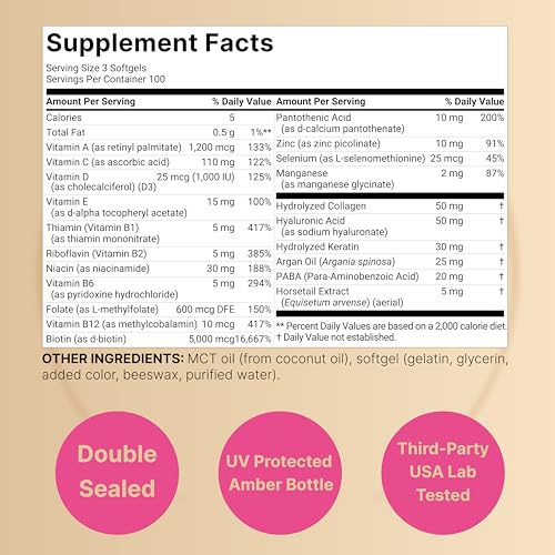 NatureBell Hair Skin Nails Vitamins for Women