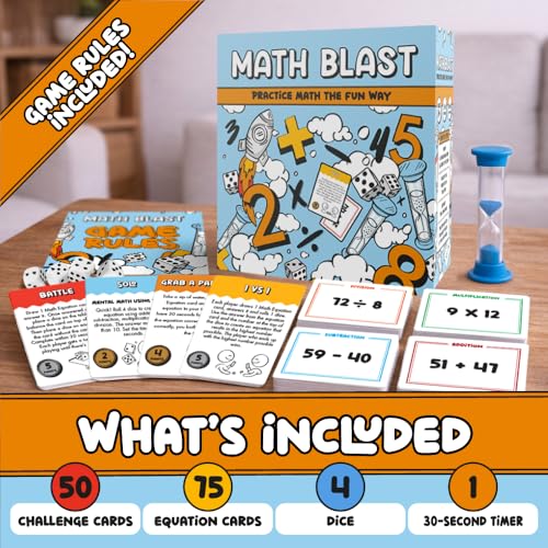 Math Blast! Cool Math Games for Kids 8-12 - Fun Educational Mental Math Game for Home & Classroom - Practice Math the Fun Way - Image 5