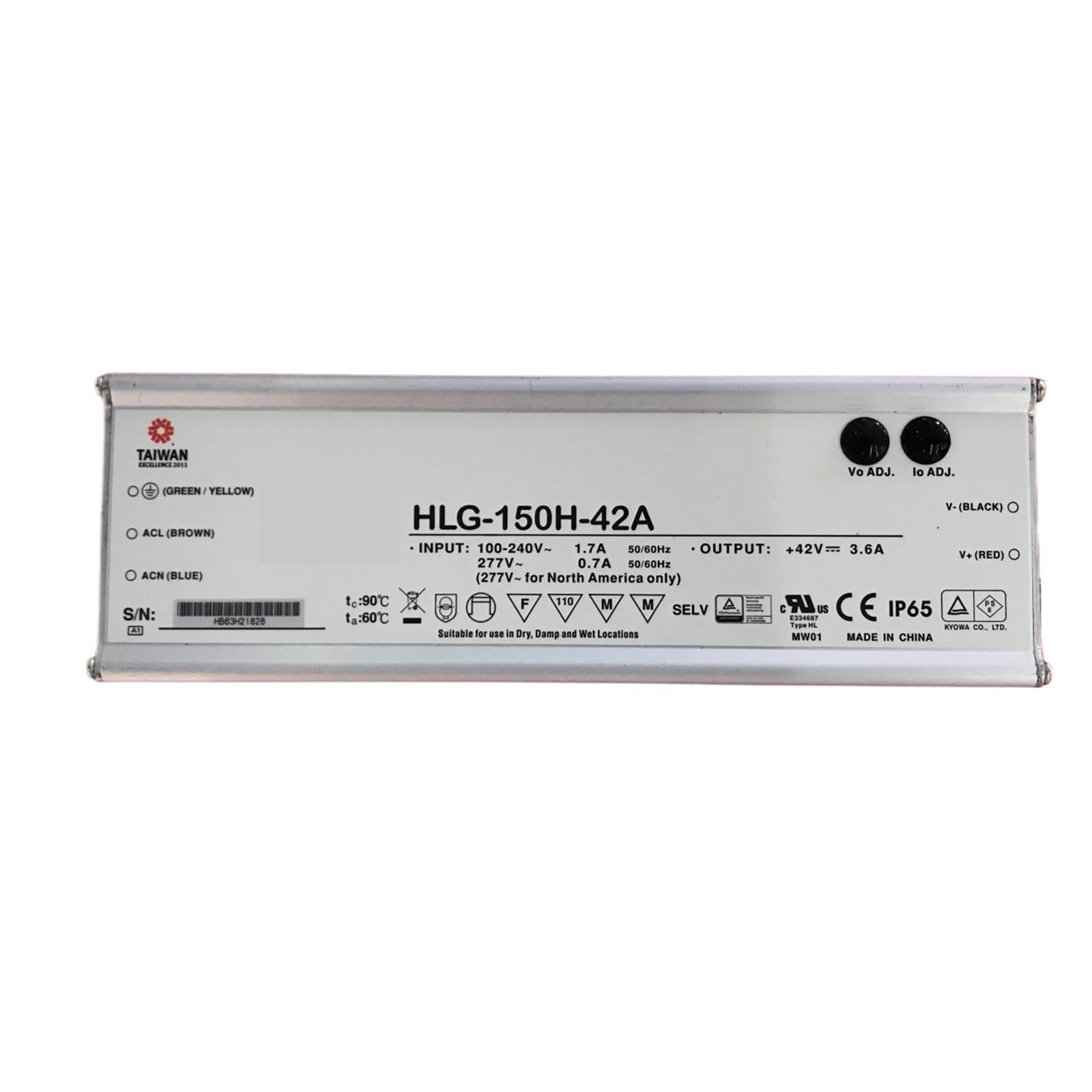 KNWHGGKCV 1pcs 150W Constant Voltage + Constant Current LED Driver HLG-150H-12A 12V HLG-150H-15A 15V 20V 24V 30V 36V 42V 48V 54V(HLG-150H-54A 54V)