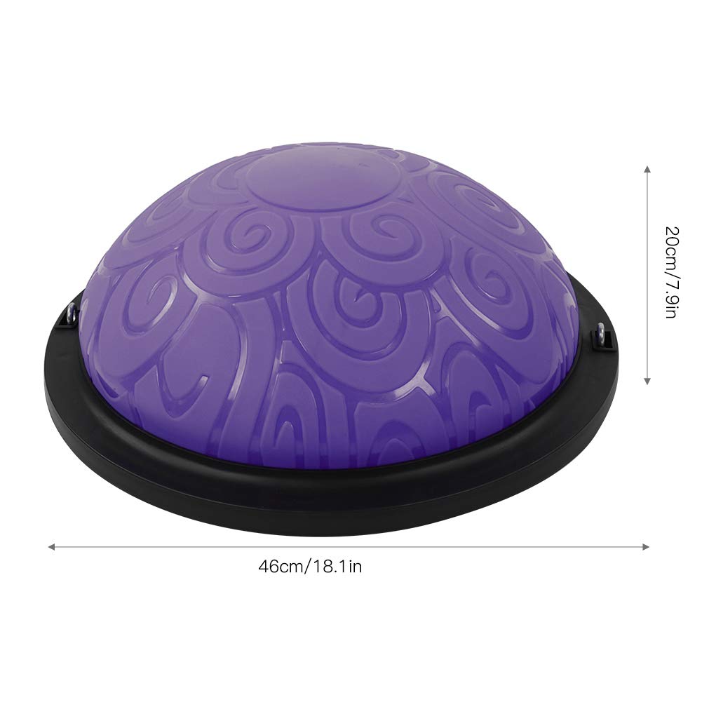 Balance Ball Trainer, 46 cm, antypoślizgowa półkula do balansowania, półkula z taśmami oporowymi, do jogi, fitnessu, treningu siłowego, treningu równowagi