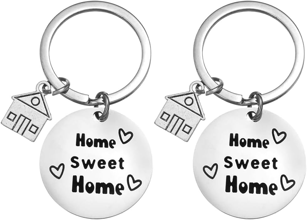 Keychain: 2pcs New Home Keychain New House Keyring Housewarming Gift for New Homeowner Moving in Key Chain