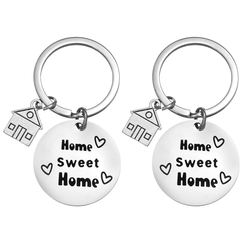 MAGICLULU Keychain: 2pcs New Home Keychain New House Keyring Housewarming Gift for New Homeowner Moving in Key Chain