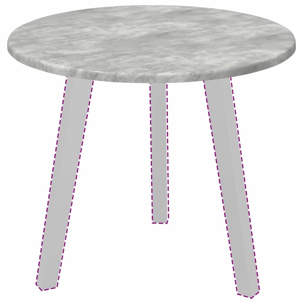 Tischplatte Betongrau 50 x 50 cm Holzwerkstoff rund Modernes Design Robust und Langlebig Gartentischplatte für Outdoor & Indoor Terrasse Balkon und Küche