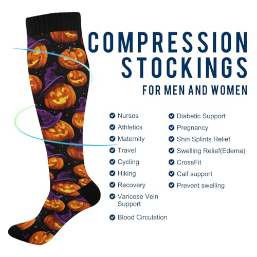 Image of Wusikd Cats Compression Socks for Women and Men Circulation Cute Long Socks for Athletic Running 1