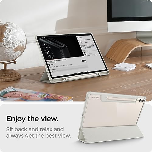 Image of Spigen for Galaxy Tab S10 Plus Case (2024), Galaxy Tab S9 Plus Case (2023), Ultra Hybrid Pro Protective Tri-Fold Cover with Transparent Back and S Pen Holder, 12.4 inch, Gray