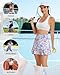 WOWENY Women's Golf Skort 4 Pockets Athletic Pleated Tennis Skirt Tummy Control with Shorts Summer Workout Pickleball Sport Multicolor Floral