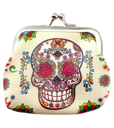 ROSY SUGAR SKULL COIN PURSE 3.75x3.25