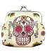 ROSY SUGAR SKULL COIN PURSE 3.75x3.25"H