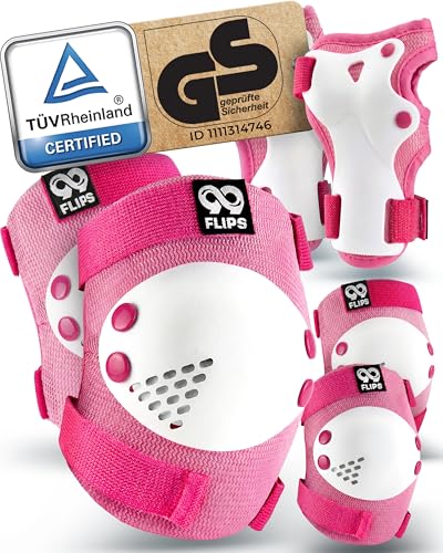 99FLIPS Protection Roller Enfant Fille - Protection Velo Enfant 3 Ans - Protege Genoux Skateboard...