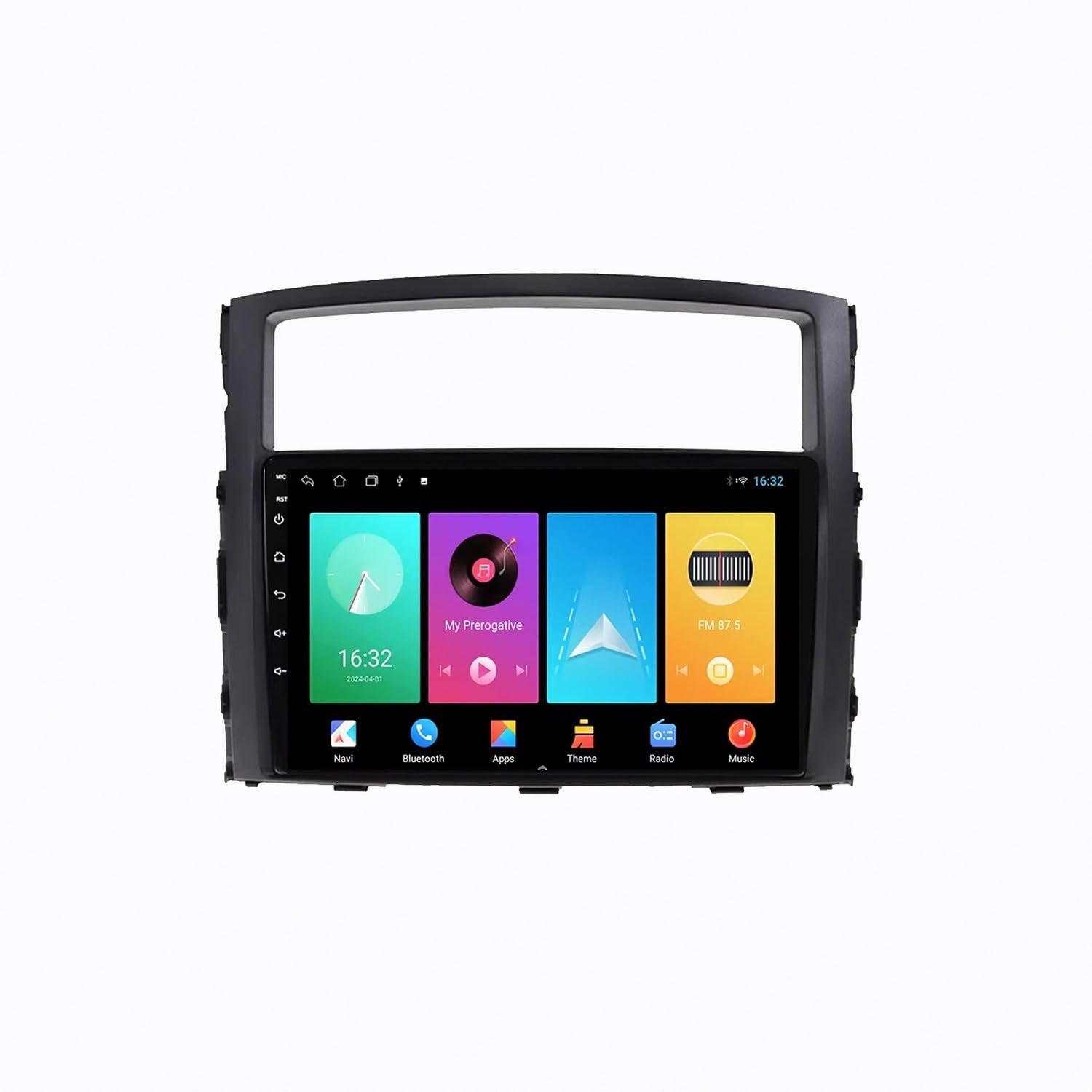 Wyświetlacz Carplay dla Mitsubishi Pajero 2020 2021 Mirror Link, Asystent Głosowy, Nawigacja W Czasie Rzeczywistym, Ekran Dotykowy, Bluetooth, Sterowanie, 8 Rdzeń 6G+128G