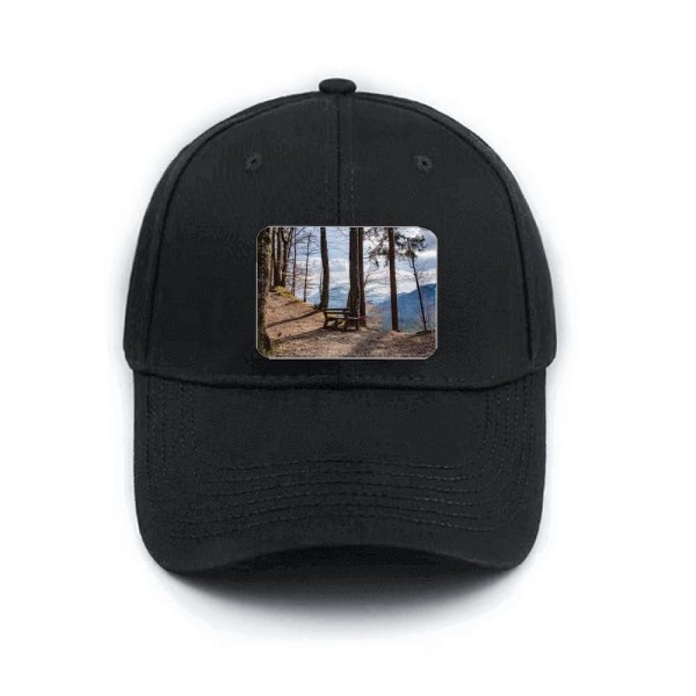 Casquette de baseball noire réglable imprimé paysage naturel - 4