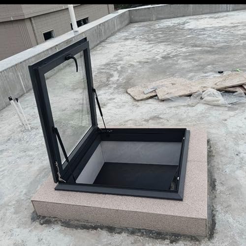 Ventanas de tejado de Salida, claraboya techo Con acristalamiento, Aleación de aluminio Claraboya de Techo, Resistente a la lluvia Escotilla acceso al techo, for sótanos,desván, cobertizos.