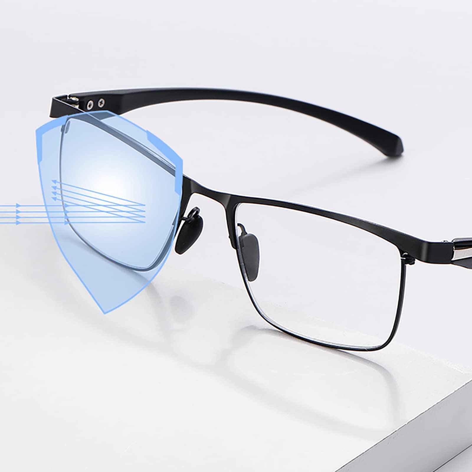 Blaulichtblockierende Lesebrille, Anti-Ermüdungs-Lesebrille Mit Doppeltem Verwendungszweck Für Die Ferne Und Nähe, Ideal Zum Lesen Arbeiten Einkaufen Gehen(Size:+1.50,Color:Schwarz)