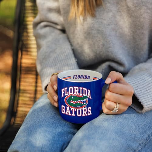 Image of Logo Brands NCAA Florida Gators 15oz Stripe Mug - Team Logo, Inside Print, Standard Handle, Microwave & Dishwasher Safe