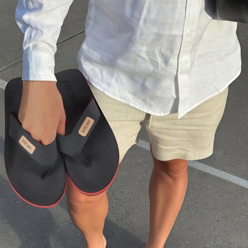 Image of FITORY Men's Flip-Flops, Thongs Sandals Comfort Slippers for Beach