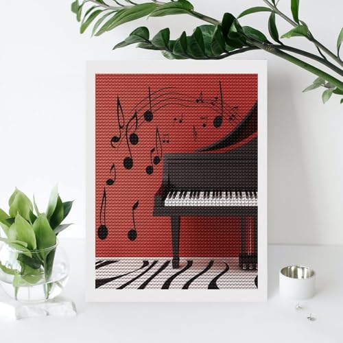 Pintura de diamante de piano con cuentas redondas para pared 4