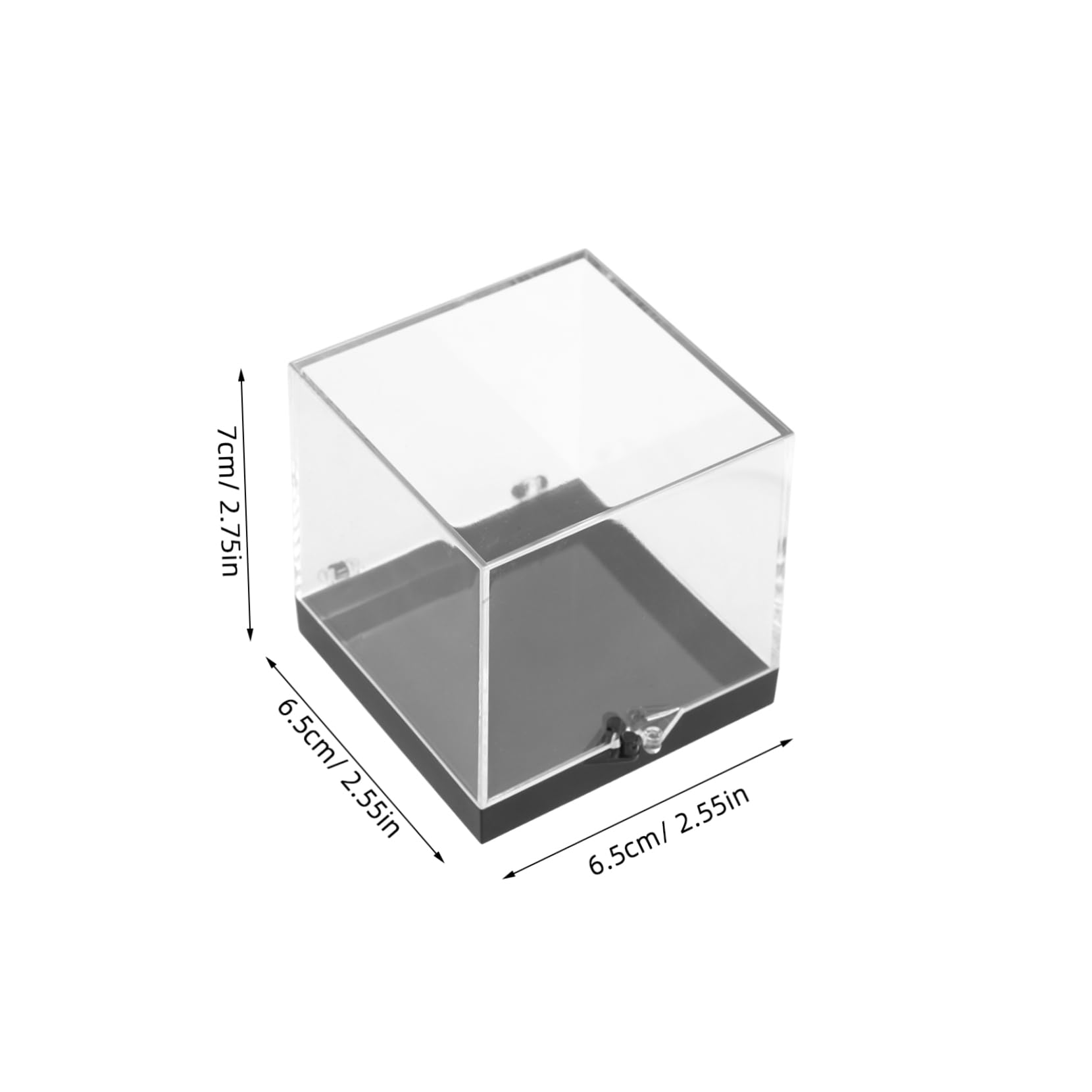 KALLORY 2Pcs Clear Mineral Display Boxes Elegant Specimen Containers for Collectibles Lightweight Square Design for and Home Decoration