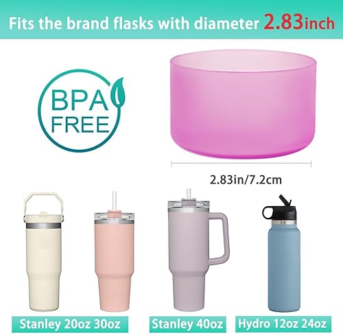 Vista 121 de WK IEASON 2 Pcs Tumbler Bottom Protector Boot for Stanley Quencher Adventure 40oz & Stanley IceFlow 20oz 30oz, Stealth Landing-2.83inch Bottom