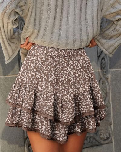 onlypuff Flowy Shorts for Women Ruffle Skorts Mini Skirts High Waisted Teen Gilrs Tennis Skort Summer Shorts4