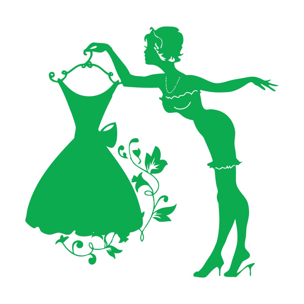 Lettering Decals Chloth Hop Floral Dress for Women 81x81cm Waterproof Extra Large Green โ image 1