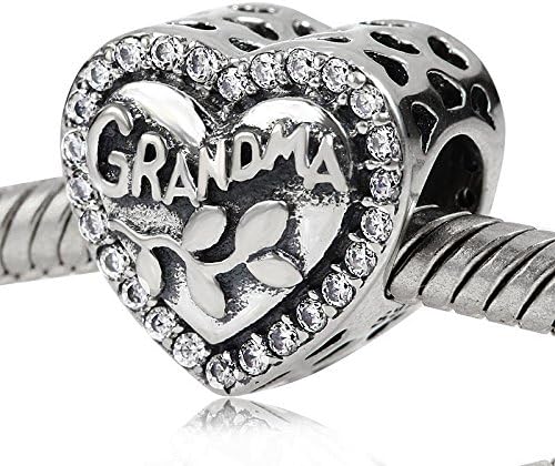 Love Grandma Charm 925 Sterling Silver Heart Beads fit Woman Charm Bracelets - Image 2