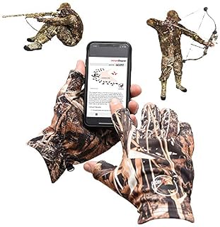 DecoyPro Lightweight Fingerless Hunting Gloves for Men Camo - Fingerless Fishing Gloves