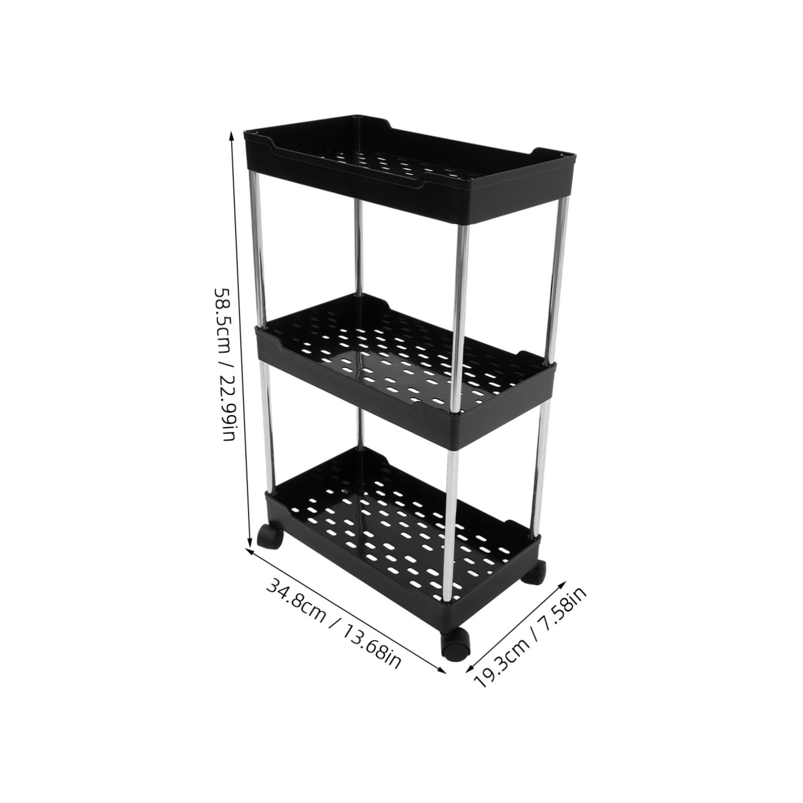 Carrito utilitario – Carrito rodante resistente para cocina, baño y almacenamiento en el hogar – Estantería móvil versátil con ruedas