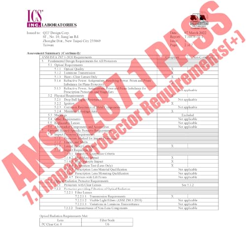 Image of HTS HUNTERSKY Ballistic Tactical ANSI Z87.1+ Impact Protection Anti Fog Shooting Glasses Military Grade Airsoft Range