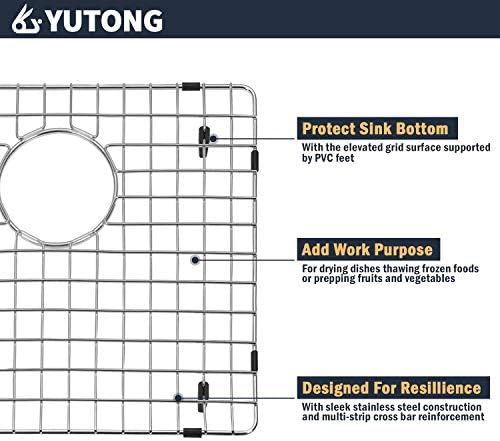 Yutong Kitchen Stainless Steel Sink Bottom Grid with Small Rounded Corner (20" x 15") - 5