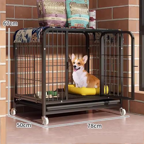 Grandes cages pour chiens intérieures chenil chiots noir 78cm