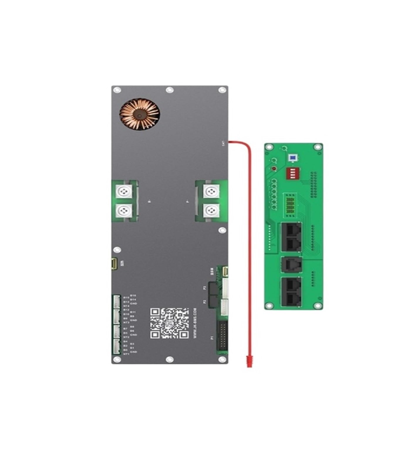 JK BMS JK-PB2A16S15P con LCD da 3,2/4,3, Batteria agli ioni di Litio LiFePo4 da 24 V e 48 V, BMS for energia Domestica, Inverter, bilanciatore Attivo, 1 A e 2 A(JK-PB2A16S15P 4.3LCD)