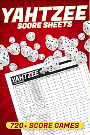 Yahtzee Score Sheets: 720+ Score Games for Scorekeeping, Yahtzee Score Pads, 6 X 9 Large Print Yahtzee Score Book