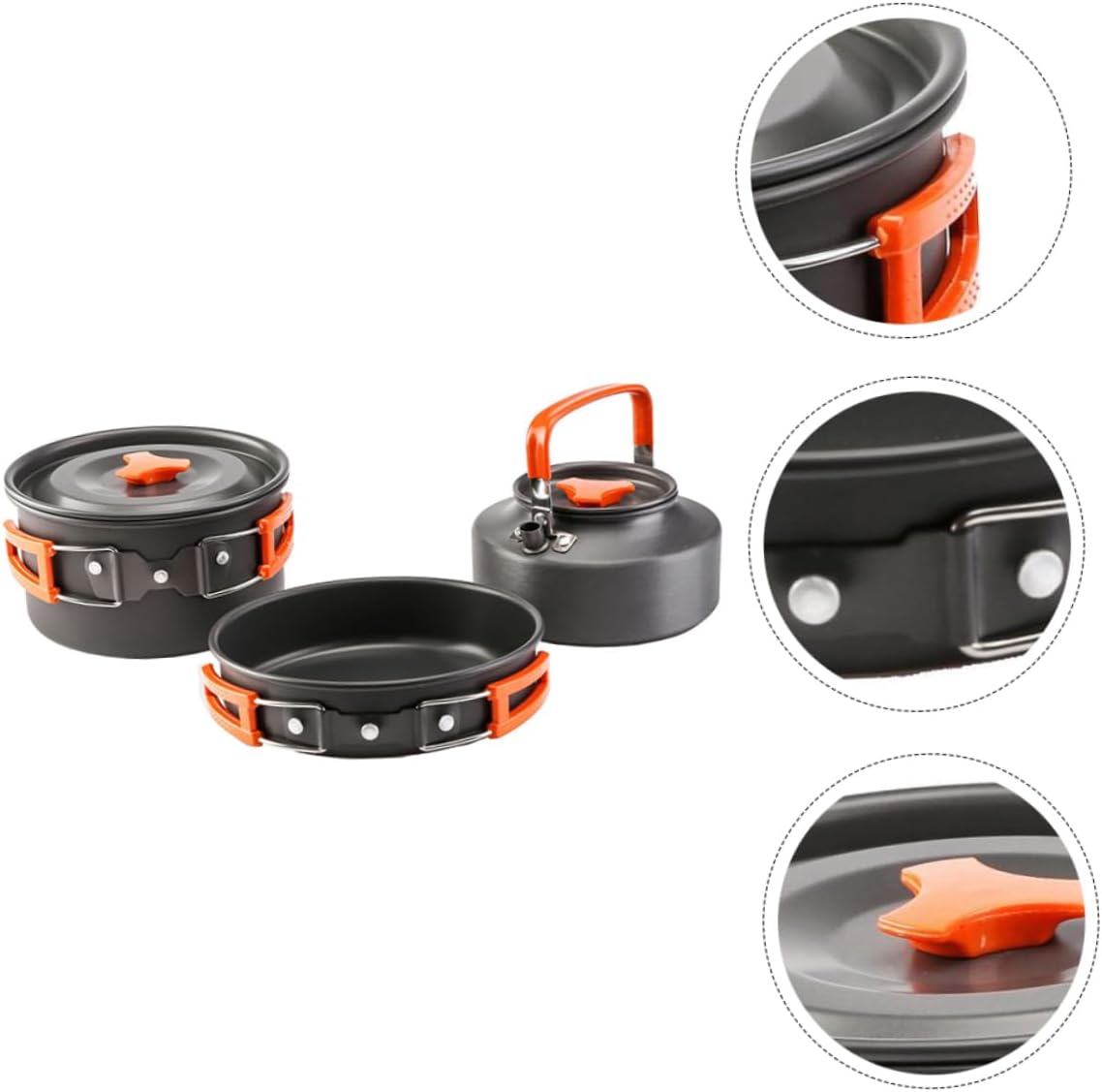 Portable Camping Cookware Set Aluminium Alloy Cooking Pot Kit for People Lightweight and Durable Mess Kit for Outdoor Cooking Hiking and Backpacking