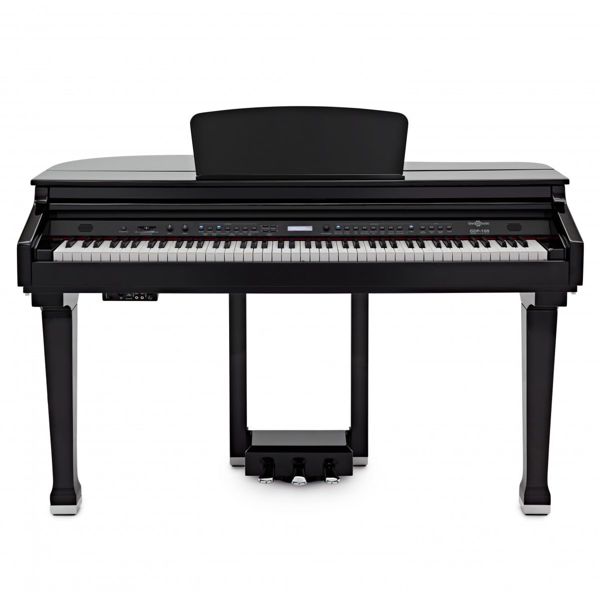 Pianoforte a Coda Digitale GDP-100 di Gear4music | Sensazione Realistica dei 88 Tasti Pesati Sensibili al Tocco, Modalità Split e Layer, 55 Brani di Accompagnamento