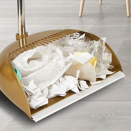 Kehrschaufel und Besen Set - Kehrschaufel und Besen Set mit langem Stiel | magischer Besen mit antihaftbeschichtetem Feger mit Kammfilter | Kehrschaufel und Besen Set – Bild 4