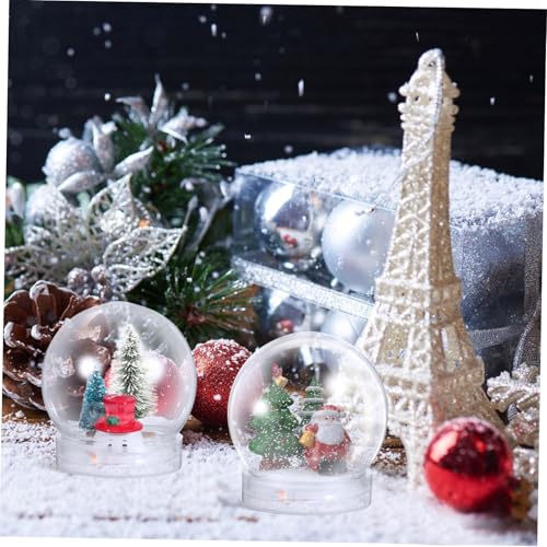 24 Bolas de nieve navideñas Cabilock de plástico transparente para rellenar globos 6