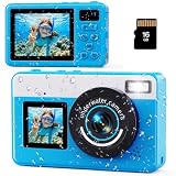 Maxmango D70 Unterwasserkamera, 10FT wasserdichte Kamera,4K 48MP Dual-Screen Digitalkamera mit Autofokus,18X Zoom für Jungen und Mädchen Schnorcheln Schwimmen - 16GB