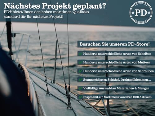 PD® Spannschloss M5 Edelstahl A4 (Gabel-Gabel) | Wantenspanner ROSTFREI | Seilspanner mit Spannschraube | Spannhaken für Sonnensegel Befestigung, Wäscheleine & mehr | Drahtseil Spanner | 2 Stück – Bild 7