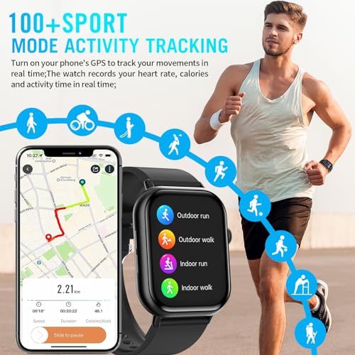 Ruwgt Smart Watches For Men Women (Answer/Make Call), 2.01 Inch Hd Screen Fitness Tracker Watch With Blood Pressure/Heart Rate/Sleep Monitor thumb #4