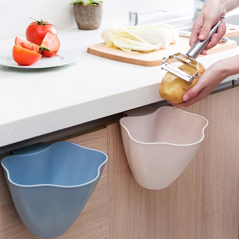 Healifty Hanging Kitchen Trash can: 3 Pack Small Cabinet Door Compost Bin Set, Over the Counter Garbage Waste Basket for Rv, Bathroom Vanity and Under Sink Prep