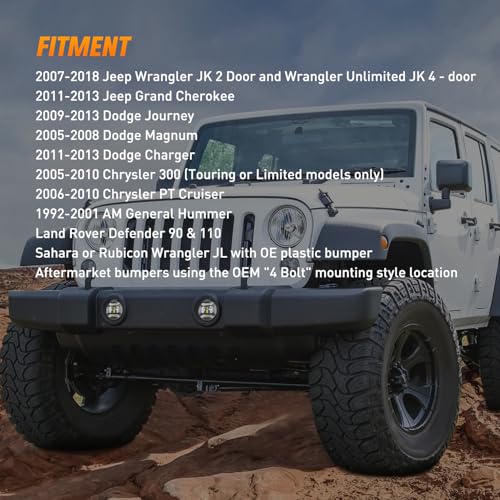 Image of Nilight 4 Inch LED Fog Light Assembly Compatible with 2007 2008 2009 2010 2011 2012 2013 2014 2015 2016 2017 2018 Jeep Wrangler JK TJ LJ with DRL Driving Off Road Clear