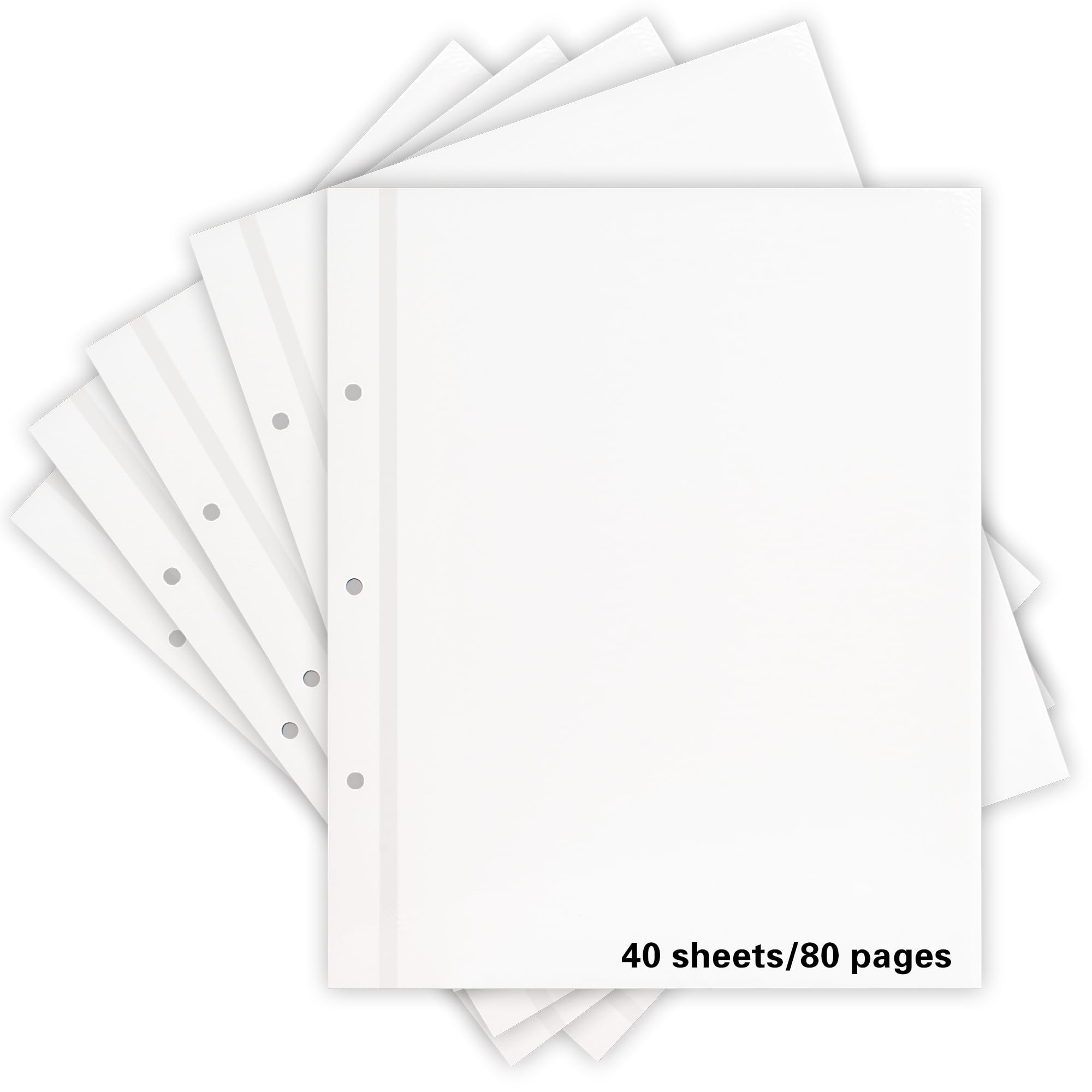 Vienrose Pagine Ricambio per Album Fotografico a 3 Anelli, 80 Pagine | Pagine Autoadesive per Album, Pagine per Album Compatibili con Foto 13x18, 10x15, 13x18, 20x25 o Schede di Ricette