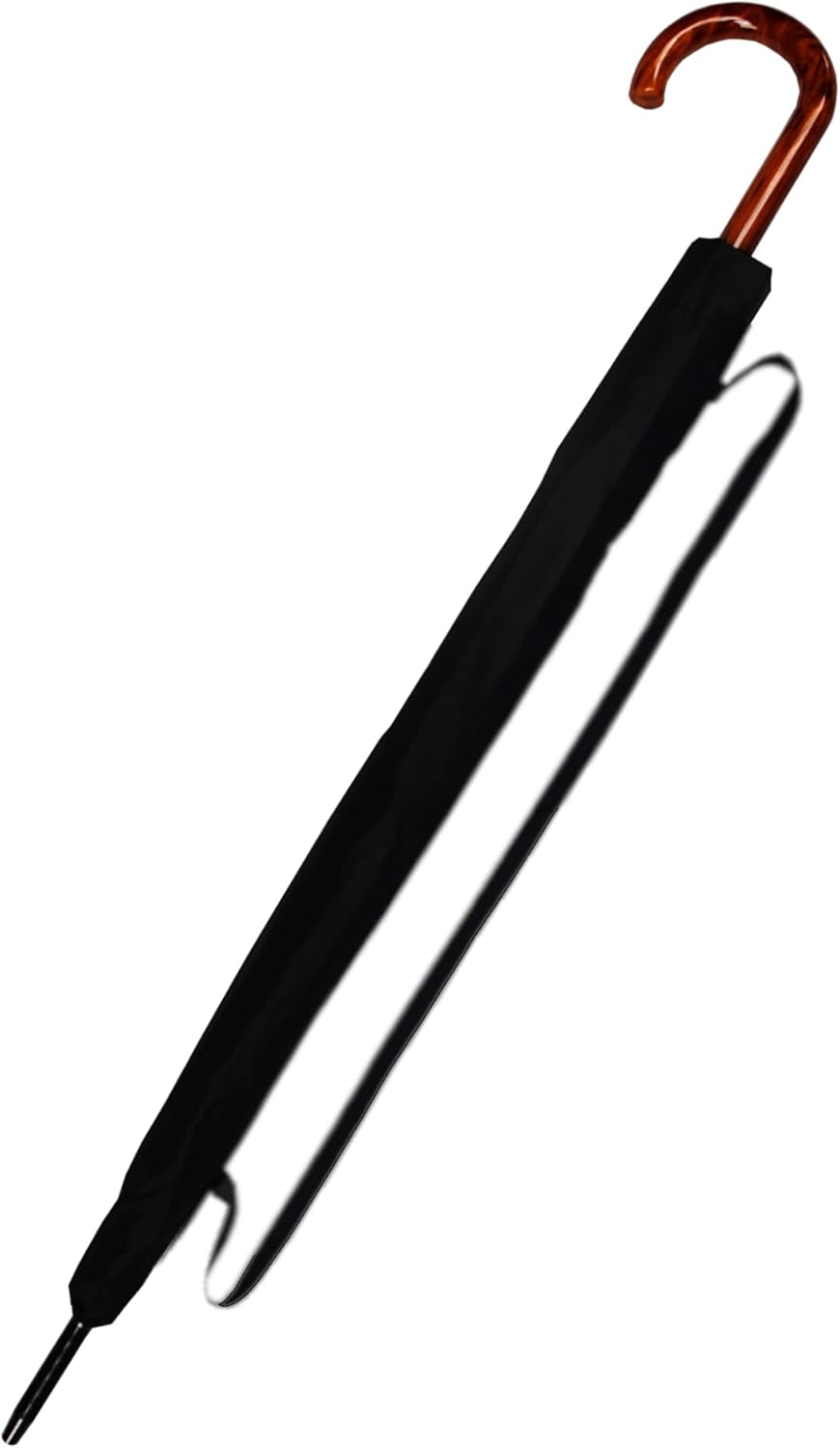60MPH StormDefender Large Windproof Strong Big Golf Umbrella For Rain and Wind - XL Heavy Duty Best for Vented Double Canopy - Auto Open - Wood Effect Hook Handle - Black