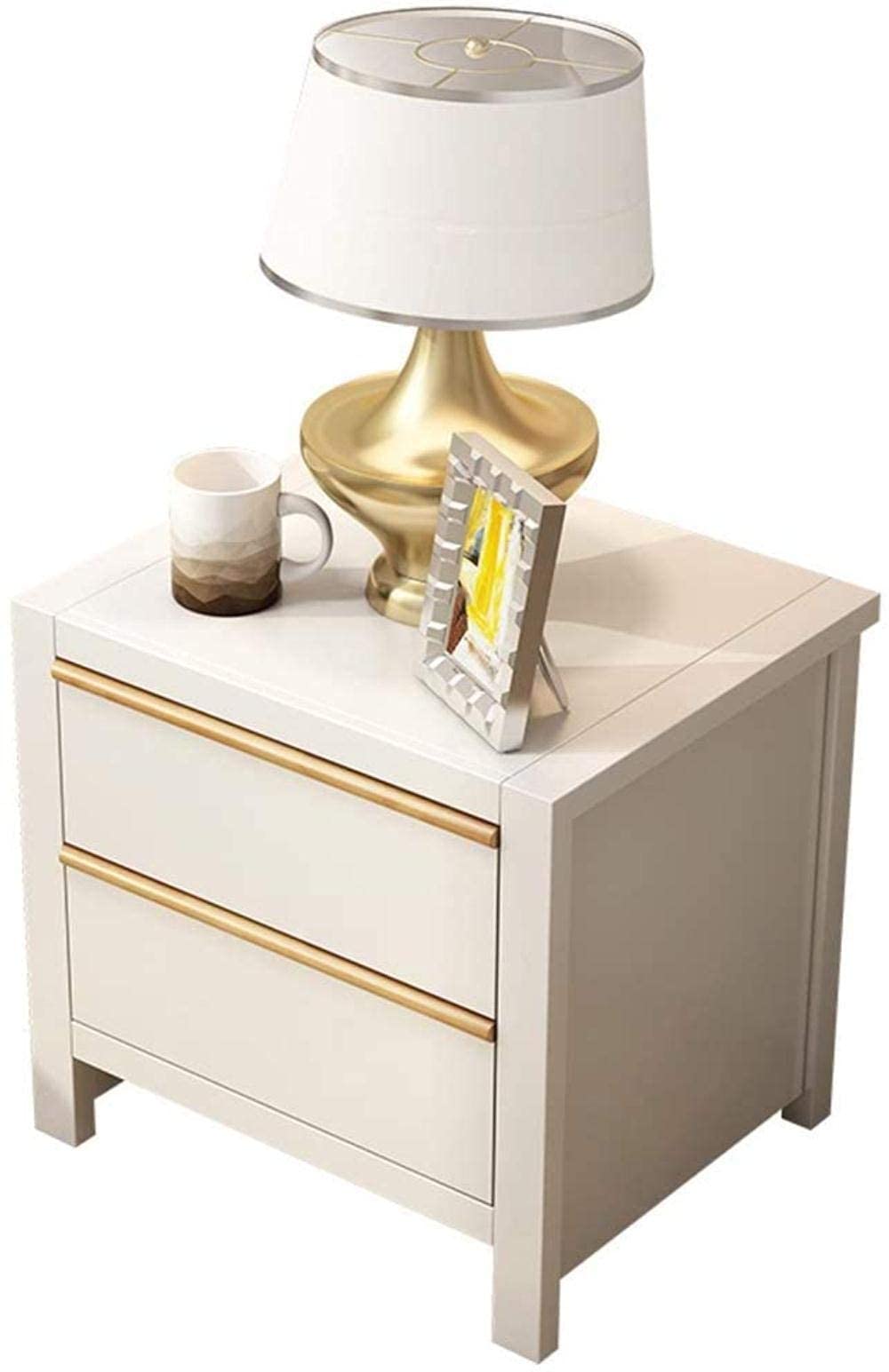 Commode de chambre à coucher blanche en bois au design soigné