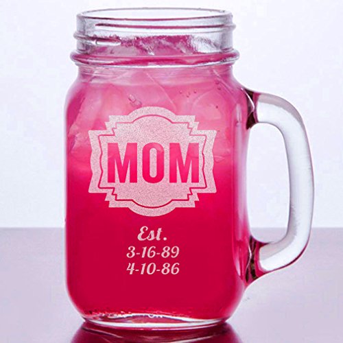 Mug de vidrio personalizado para regalo del Día de la Madre miniatura 2