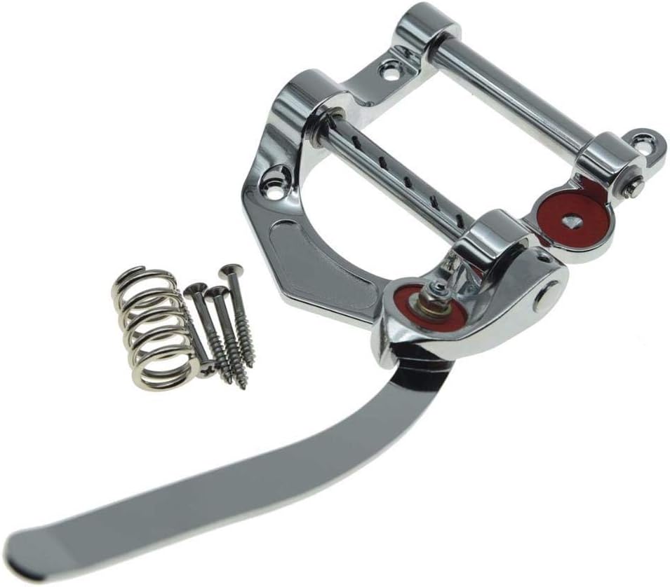 Dopro Guitar Vibrato Tailpiece Tremolo Bridge Flat Top Body Tremolo Vibrato Bridge Fits for Electric Guitars Chrome
