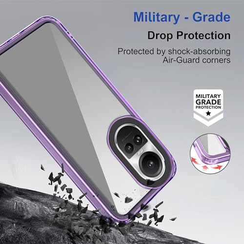 Image of amazon basics Back Case Cover for Oppo Reno 10 5G (TPU + PC Translucent Purple)