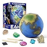 【Kit di scavo della terra】 Questo globo misura 3,1 pollici di diametro ed è realizzato in gesso di alta qualità. La terra contiene 5 tipi di minerali naturali (ametista, pirite, zaffiro, pietra di corallo, avventurina verde). Amiamo la Terra e impariamo la Terra da questo kit di scavo della terra.